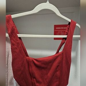 Riot Swim Burgundy Ribbed Top